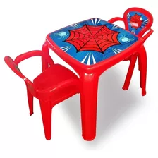 Mesa Mesinha Infantil Com 2 Cadeiras Homem Aranha Menino