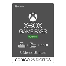 Game Pass Ultimate Live Gold + Gpu 3 Meses Código 25 Digitos