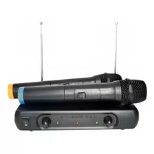 Microfone Sem Fio Profissional Duplo Soundvoice Mm-150sf Cor Preto