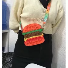 Bolsa Hamburger Pop It Fidget Toy Carteira Bolsa Mulher