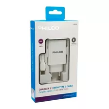 Cargador Celular Pared Y Cable Tipo C Philco 2.1a