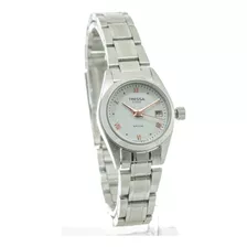 Reloj Tressa Dama Todo De Acero Inox. Sumergible 50m Calendario 