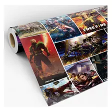 Papel De Parede Adesivo Garena Fre Fire Quarto Gamer Lavável