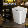 Lixeira Inteligente Automática Branca Universal Com Sensor Hearbuds Recarregável Anti Odor 16l Branco