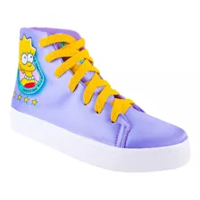 Tenis Mujer Lisa Homero Simpsons 713-ll Lila Casuales Bart