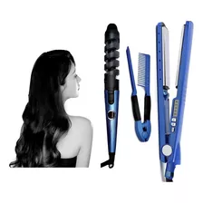 Set Plancha De Pelo Profesional 450° + Tenaza Rizadora 