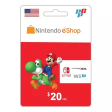 Tarjeta 20 Dólares Prepago Estados Unidos Nintendo Switch 