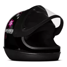 Capacete Feminino Pro Tork Preto P/ Moto For Girl Tamanho 56 Desenho For Girls