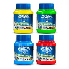 Kit 4 Tinta Acrílica Brilhante Acrilex 100ml Escolha Sua Cor