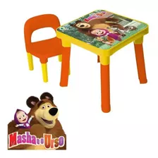 Mesinha Com Cadeira Infantil: Masha E O Urso