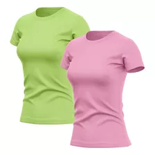 Kit 2 Camisetas Feminina Manga Curta Dry Fit Proteção Uv