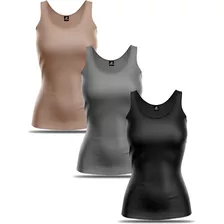 Regata Feminina Academia Poliéster Fitness Kit Com 3 Peças