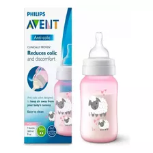 Tetero Válvula Anticólicos Rosa Borrego 9oz Avent Scy121/05