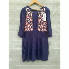 Vestido Rapsodia Nuevo Con Etiqueta, Talle M, Bordado Flores