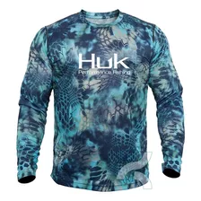 Polera De Pesca Huk De Camuflaje De Manga Larga Para Hombre