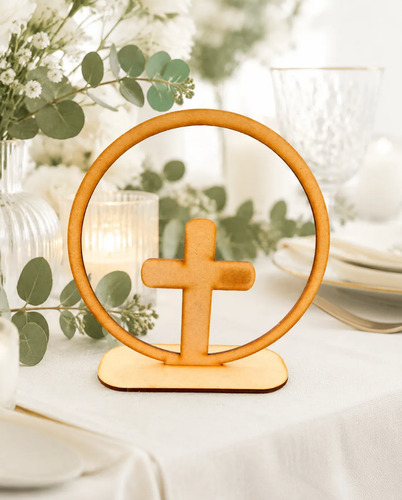 Adorno Cruz Bautismo Comunion Centro De Mesa Decoracion X5 Marrón