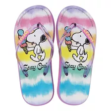 Sandalias Para Dama Snoopy Multicolor