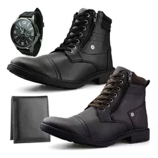 Kit 2 Bota Masculina Coturno Casual Zìper Lateral Promoção