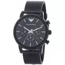 Relógio Empório Armani Ar1968 Aço Malha Black Cronografo