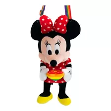 Bolsa Minnnie Arco-íris Em Pelúcia Disney Licenciado 20 Cm Cor Colorido