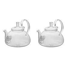 2x 650ml, High Handle Water Resistant Flower Glass Tea