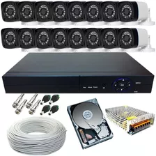 Kit 16 Câmeras Circuito Fechado De Tv Completo Com Dvr