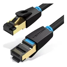 Cable De Red Vention Cat8 Certificado - 8 Metros - Premium Patch Cord - Blindado Sstp Rj45 Ethernet 40gbps - 2000 Mhz - 100% Cobre - Ikabk