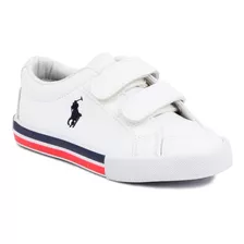 Tenis Polo Ralph Lauren Para Niño Escolar Blanco Vinipiel