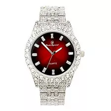 Reloj De Metal Hip Hop Para Hombre - Grandes Diamantes De Im