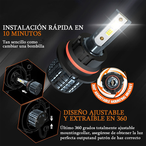 Kit De Focos 9007 H11 Led De Luz Alta Y Baja Para Nissan Foto 4