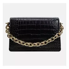 Crossbody Negra Croc Mango