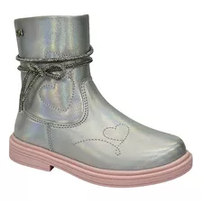 Bota Worlcolors Infantil Ana Mini 327003 Prata Holográfico