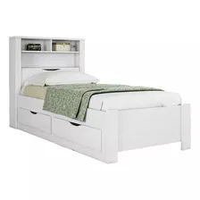 Cama 1 Plaza Con 2 Cajones Y Estanteria Atacama 225855