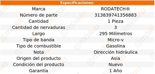 (1) Banda Accesorios Micro-v Toyota Solara 2.2l 4 Cil 99/01 Foto 2