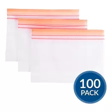 Bolsas Plástico Tipo Ziploc Pestaña Naranja 15x10cm 100pz