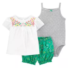 Kit 3 Peças Floral Little Short - Carter´s