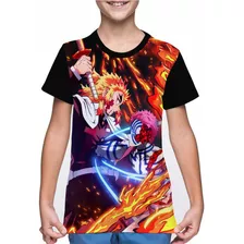 Camiseta/camisa Infantil Demon Slayer Rengoku E Akaza