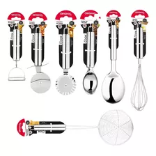 Kit Utensílios Para Cozinha 7 Peças Aço Inox