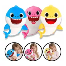 3 Pelúcias Baby Shark Bebê Musicais Tubarão Com 25 Cm