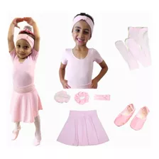 Kit De Ballet Completa Infantil 7 Itens Rosa E Preto