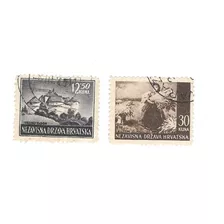 Lt1497. Par De Antiguas Estampillas De Croacia 1941-1943