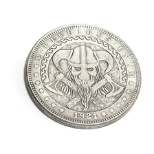 Moeda Caveira Viking Zumbi Tribal Dólar Cosplay Punk Rock