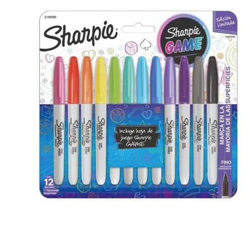 Marcadores Sharpie Game X12 Colores +juego Edición Limitada
