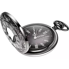 Hicarer Reloj De Bolsillo Vintage De Acero Para Hombre Con