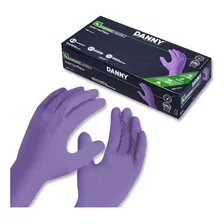 100 Luvas Nitrílica De Procedimento Danny Sensiflex Ca45458 Cor Roxa Tamanho M