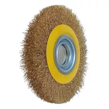 Escova Circular Ondulada Latonada 6 X 3/4 Para Motoesmeril Cor Amarelo