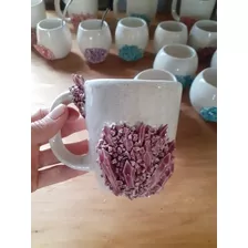 Taza Cuarzo Cristal Cerámica Coraocristales 