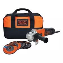 Esmerilhadeira Angular 115mm Black Decker, Modelo G650k5, Com Potência De 650w, Com Disco De Corte E Desbaste, 220v