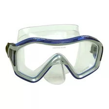 Máscara Óculos Rio Fun Dive - Mergulho, Snorkel, Apneia - Lente Única E Vidros Temperados Cor Transp / Azul