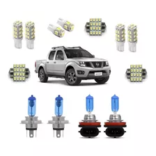 Kit Lâmpadas Super Branca + Led Frontier Nissan Re Placa..